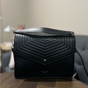 Ted Baker Brittani Leather Envelope Crossbody Bag Black, new with tags